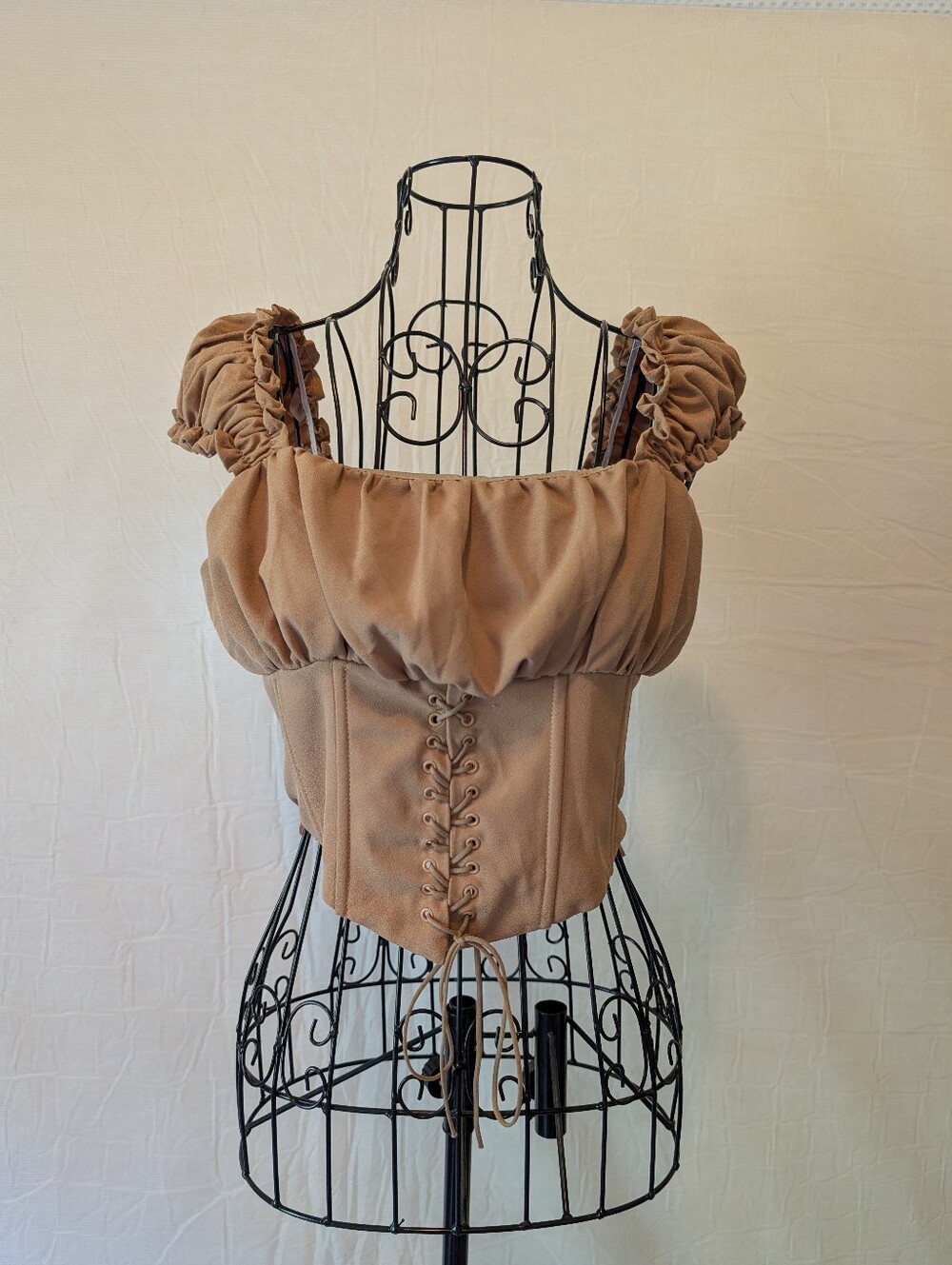 Tan Cropped Corset Top